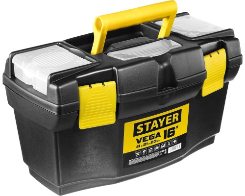 Пластиковый ящик для инструментов VEGA-16, 410x210x230 мм, (16") STAYER 38105-16_z03