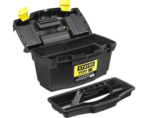 Пластиковый ящик для инструментов VEGA-16, 410x210x230 мм, (16") STAYER 38105-16_z03