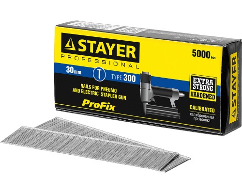 Гвозди тип 300 (47/J/F) Калибр 18GA. 5000 шт. 30 мм STAYER 31530-30