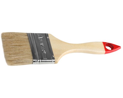 Плоская кисть UNIVERSAL, 63 мм, 2.5", светлая натуральная щетина, деревянная ручка, все виды ЛКМ STAYER 0101-063