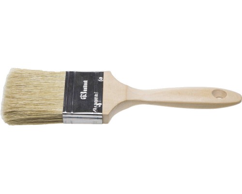 Плоская кисть UNIVERSAL-lux, 63 мм, 2.5", светлая натуральная щетина, деревянная ручка, все виды ЛКМ STAYER 01053-063