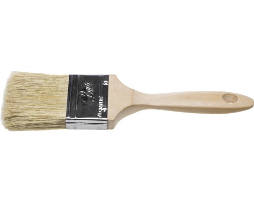 Плоская кисть UNIVERSAL-lux, 75 мм, 3", светлая натуральная щетина, деревянная ручка, все виды ЛКМ STAYER 01053-075
