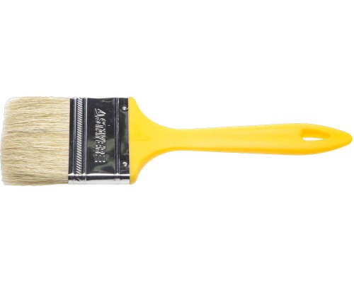 Плоская кисть UNIVERSAL, 75 мм, 3", светлая натуральная щетина, пластмассовая ручка, все виды ЛКМ STAYER 0107-75_z01
