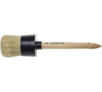 Круглая кисть UNIVERSAL, 60 мм, пластмассовый корпус, светлая натуральная щетина, деревянная ручка, все виды ЛКМ STAYER 0141-60