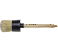 Круглая кисть UNIVERSAL, 60 мм, пластмассовый корпус, светлая натуральная щетина, деревянная ручка, все виды ЛКМ STAYER 0141-60