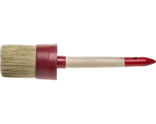 Круглая кисть UNIVERSAL, 65 мм, пластмассовый корпус, светлая натуральная щетина, деревянная ручка, все виды ЛКМ STAYER 0141-65