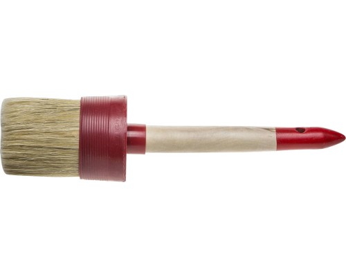 Круглая кисть UNIVERSAL, 70 мм, пластмассовый корпус, светлая натуральная щетина, деревянная ручка, все виды ЛКМ STAYER 0141-70