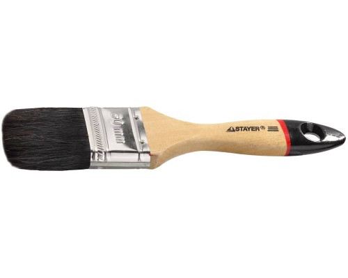 Плоская кисть UNIVERSAL-EURO, 50 мм, 2", черная натуральная щетина, деревянная ручка, все виды ЛКМ STAYER 01022-050