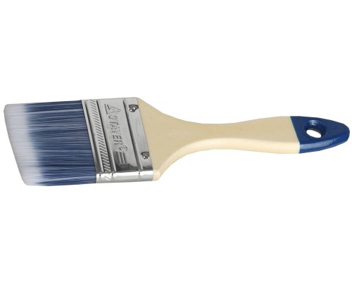 Плоская кисть AQUA, 63 мм, 2.5", искусственная щетина, деревянная ручка, для воднодисперсионных и акриловых ЛКМ STAYER 01032-063