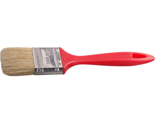 Плоская кисть UNIVERSAL-EURO, 50 мм, 2", светлая натуральная щетина, пластмассовая ручка, все виды ЛКМ STAYER 0108-50