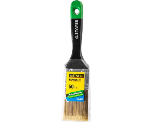 Плоская кисть UNIVERSAL-ARTEX, 50 мм, 2", искусственная щетина, деревянная ручка, для высокотекучих ЛКМ STAYER 0106-050