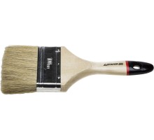 Плоская кисть UNIVERSAL-EURO, 100 мм, 4", светлая натуральная щетина, деревянная ручка, все виды ЛКМ STAYER 0102-100