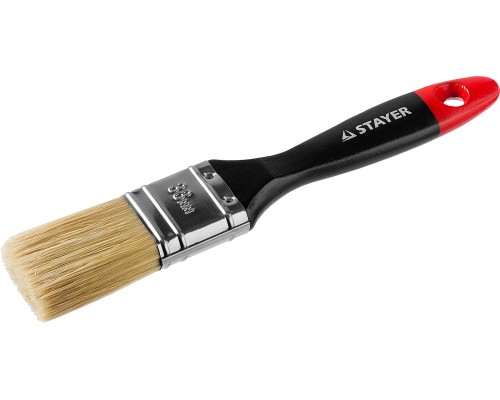 Плоская кисть Universal, 38 мм, 1.5", светлая, натуральная щетина, деревянная ручка, все виды ЛКМ STAYER 0104-038