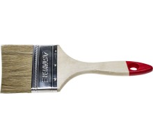 Плоская кисть UNIVERSAL, 75 мм, 3", светлая натуральная щетина, деревянная ручка, все виды ЛКМ STAYER 0101-075