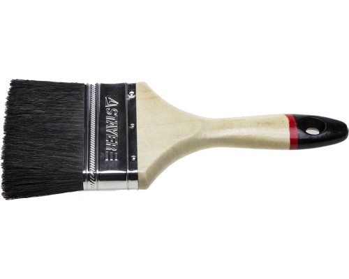 Плоская кисть UNIVERSAL-EURO, 100 мм, 4", черная натуральная щетина, деревянная ручка, все виды ЛКМ STAYER 01022-100
