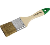 Плоская кисть LASUR, 50 мм, 2", смешанная щетина, деревянная ручка, для высокотекучих ЛКМ STAYER 01031-50