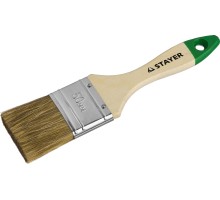 Плоская кисть LASUR, 50 мм, 2", смешанная щетина, деревянная ручка, для высокотекучих ЛКМ STAYER 01031-50