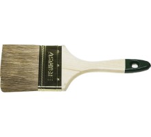 Плоская кисть LASUR, 63 мм, 2,5", смешанная щетина, деревянная ручка, для высокотекучих ЛКМ STAYER 01031-63