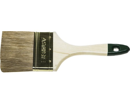 Плоская кисть LASUR, 63 мм, 2,5", смешанная щетина, деревянная ручка, для высокотекучих ЛКМ STAYER 01031-63