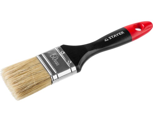 Плоская кисть Universal, 50 мм, 2", светлая, натуральная щетина, деревянная ручка, все виды ЛКМ STAYER 0104-050