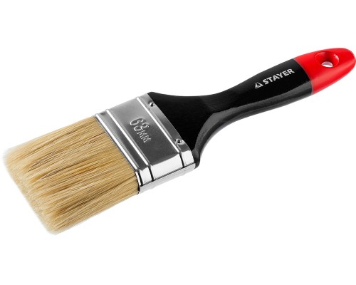 Плоская кисть Universal, 63 мм, 2.5", светлая, натуральная щетина, деревянная ручка, все виды ЛКМ STAYER 0104-063
