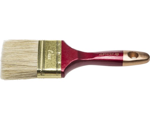 Плоская кисть Universal, 75 мм, 3", светлая, натуральная щетина, деревянная ручка, все виды ЛКМ STAYER 0104-075