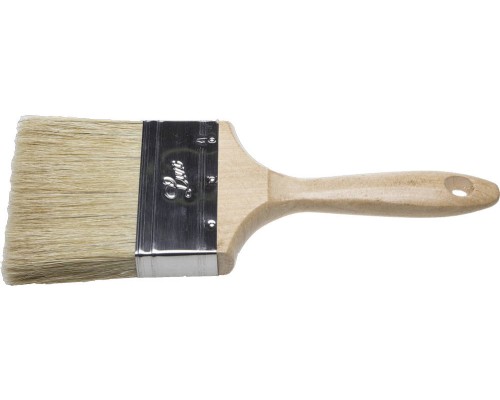 Плоская кисть UNIVERSAL-lux, 100 мм, 4", светлая натуральная щетина, деревянная ручка, все виды ЛКМ STAYER 01053-100
