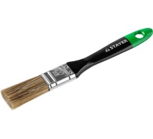 Плоская кисть UNIVERSAL-ARTEX, 20 мм, 3/4", искусственная щетина, деревянная ручка, для высокотекучих ЛКМ STAYER 0106-020