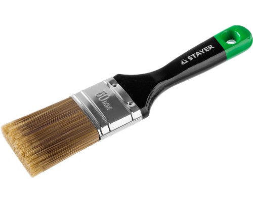 Плоская кисть UNIVERSAL-ARTEX, 50 мм, 2", искусственная щетина, деревянная ручка, для высокотекучих ЛКМ STAYER 0106-050