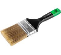 Плоская кисть UNIVERSAL-ARTEX, 75 мм, 3", искусственная щетина, деревянная ручка, для высокотекучих ЛКМ STAYER 0106-075