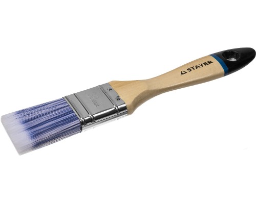 Плоская кисть AQUA, 38 мм, 1.5", искусственная щетина, деревянная ручка для воднодисперсионных и акриловых ЛКМ STAYER 01062-038