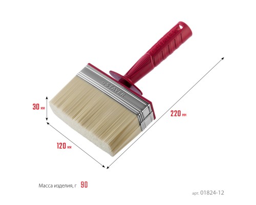 Макловица UNIVERSAL, 3x12 см, светлая щетина, пластмассовый корпус, все виды ЛКМ STAYER 01824-12