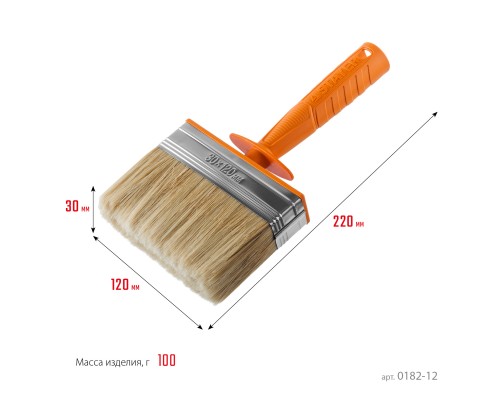 Макловица Universal MINI, 3x12 см, светлая натуральная щетина, пластмассовый корпус, все виды ЛКМ STAYER 0182-12