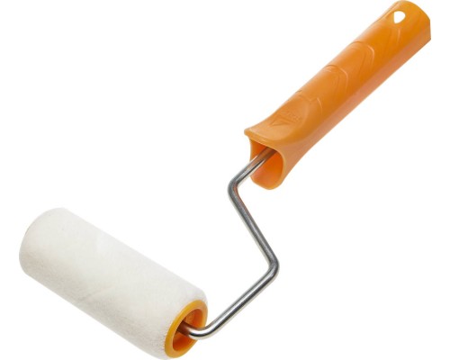 Малярный мини-валик в сборе VELOUR, 15x70 мм, бюгель 6 мм, ворс 4 мм, 50% акрил, 50% шерсть, для лаков и эмалей STAYER 03-0501-07_z01