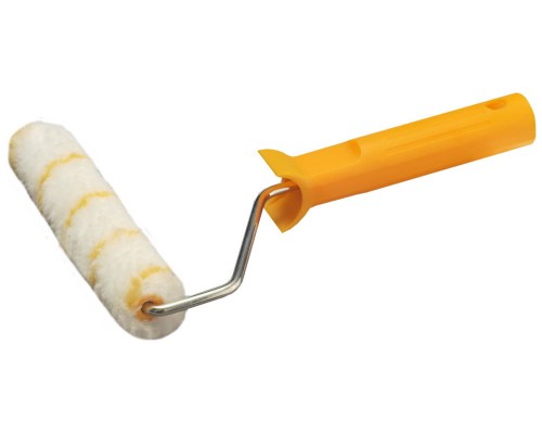 Малярный мини-валик в сборе GIRPAINT, 15x160 мм, бюгель 6 мм, ворс 10 мм, полиакрил, все виды ЛКМ STAYER 03-0509-16_z01