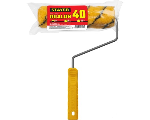 Малярный валик DUALON, 40x180 мм, бюгель 6 мм, ворс 12 мм, полиакрил, все виды ЛКМ STAYER 03184-18_z02
