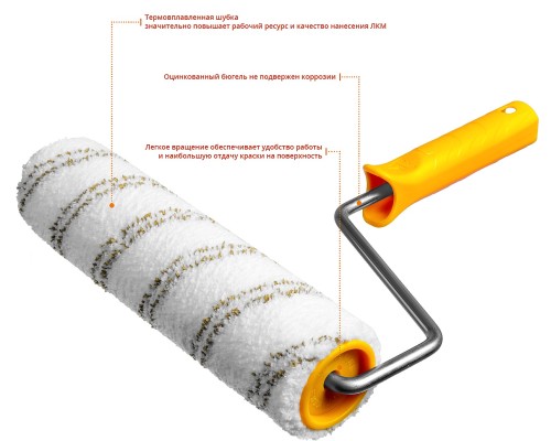 Малярный валик MICROTEX, 48x240 мм, бюгель 8 мм, ворс 9 мм, для агрессивных сред STAYER 0341-24