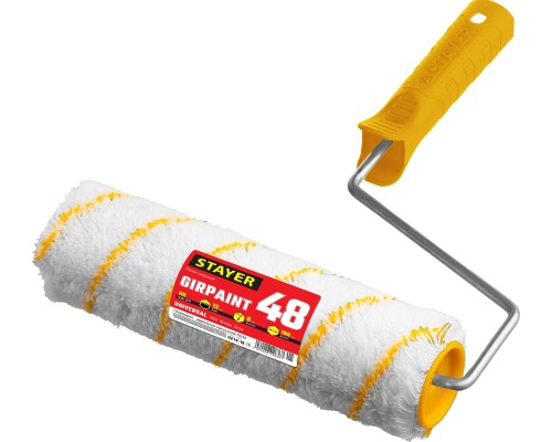 Малярный валик GIRPAINT, 48x240 мм, бюгель 8 мм, ворс 12 мм, полиакрил, все виды ЛКМ STAYER 0314-24_z02