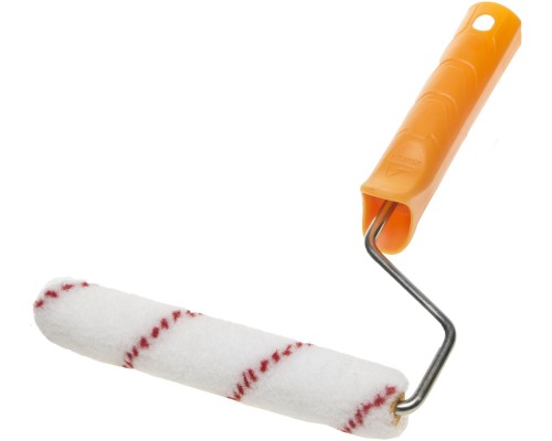 Малярный мини-валик в сборе VELOUR, 15x110 мм, бюгель 6 мм, ворс 4 мм, 50% акрил, 50% шерсть, для лаков и эмалей STAYER 03-0501-11_z01