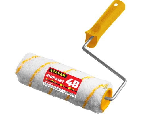 Малярный валик GIRPAINT, 48x180 мм, бюгель 8 мм, ворс 12 мм, полиакрил, все виды ЛКМ STAYER 0314-18_z02