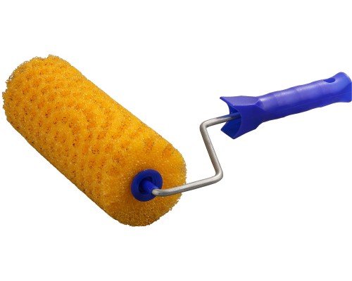 Малярный валик 80x180 мм, бюгель 6 мм, структурный поролон, для водоэмульсионных, акриловых красок и эмали STAYER 0367-18