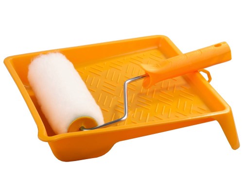 Малярный валик в наборе с ванночкой ВЕСТАН, 44x180 мм, бюгель 6 мм, ворс 15 мм, все виды ЛКМ STAYER 0540-18