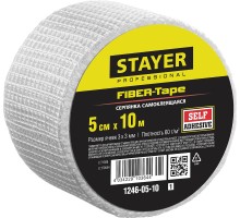 Самоклеящаяся серпянка FIBER-Tape, 5 смx10 м, 3x3 мм STAYER 1246-05-10_z01