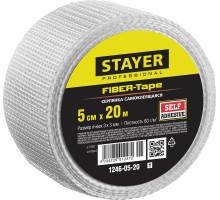Самоклеящаяся серпянка FIBER-Tape, 5 смx20 м, 3x3 мм STAYER 1246-05-20_z01