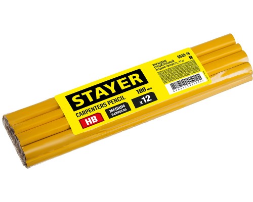 Строительный карандаш плотника 180 мм, HB STAYER 0630-18_z01