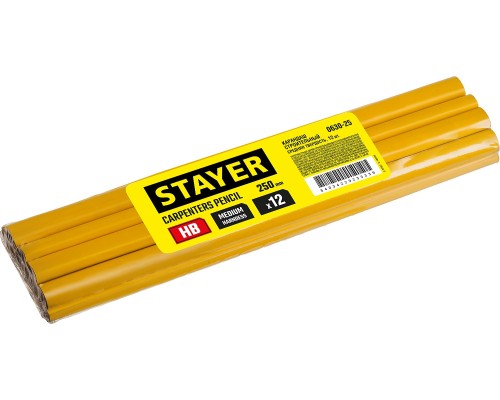 Строительный карандаш плотника 250 мм, HB STAYER 0630-25