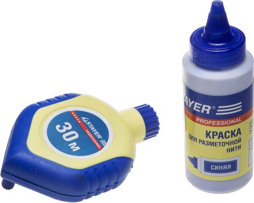 Разметочный шнур-отвес с синей краской в двухкомпонентном корпусе 30 м, 110 г STAYER 2-06383-H2