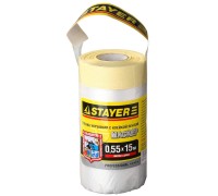 Защитная пленка-маскер с клейкой лентой 0.55x15 м, 9 мкм ПВД STAYER 12255-055-15