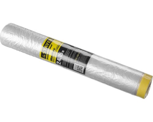 Защитная пленка-маскер с клейкой лентой 2.4x15 м, 9 мкм ПВД STAYER 12255-240-15