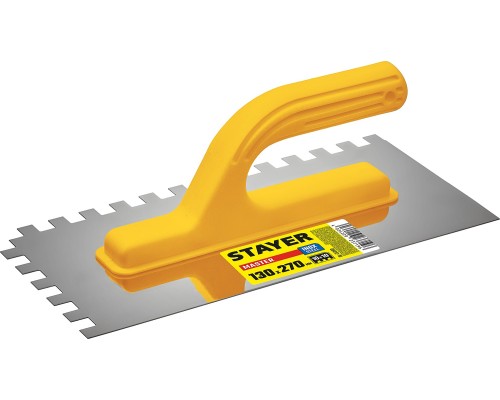 Штукатурная гладилка 130x270 мм, зуб 10x10 мм STAYER 08012-10